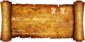 Mózer Martin névjegykártya